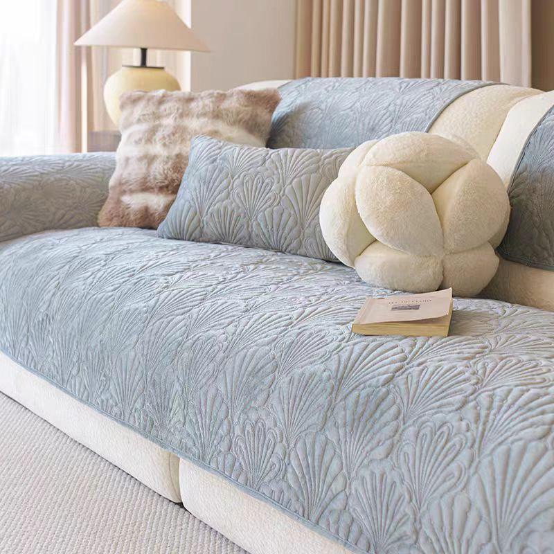 1PC Sofa Cushion Cream Wind Dutch Velvet Modern Simple Autumn and Winter Style Non-slip Seat Cushion Backrest Home Textile 90X70CM серый 5690₽