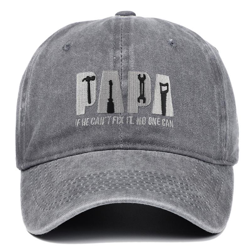 Vintage PAPA Dad Embroidered Baseball Cap - Unisex, Washed Soft Brim, Versatile Sun Protection