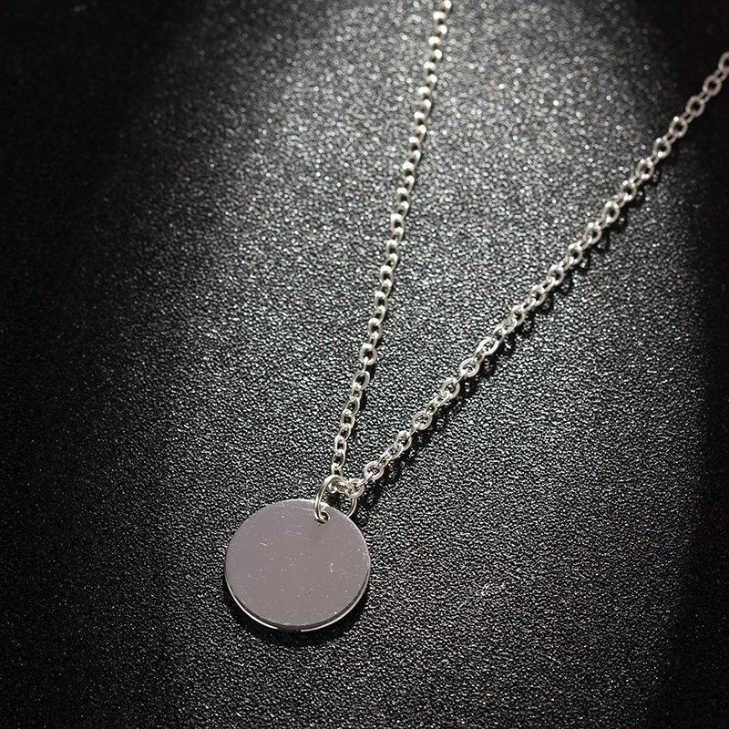 European & American Simple Round Pendant Chain Necklace – Elegant & Versatile Accessory