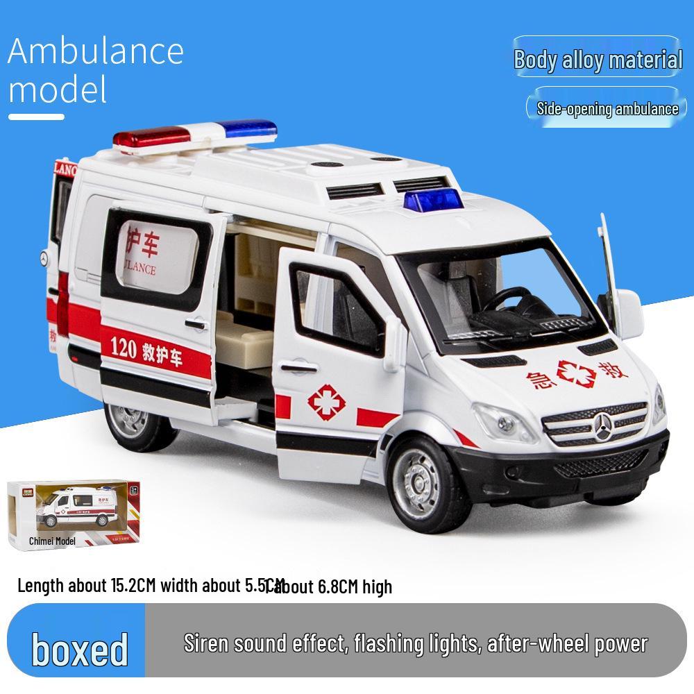1:32 Pull-Back Alloy Police Car Toy with Lights & Sound – Six-Opening Doors for Kids