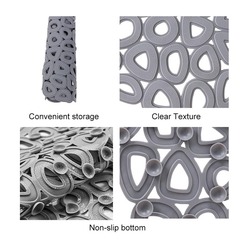 1 Stück PVC Rutschfeste Badematte, Schnelltrocknende Fußmassage Wasserdichte Duschmatte mit Saugnapf, Weiche und Bequeme Badewannenmatte