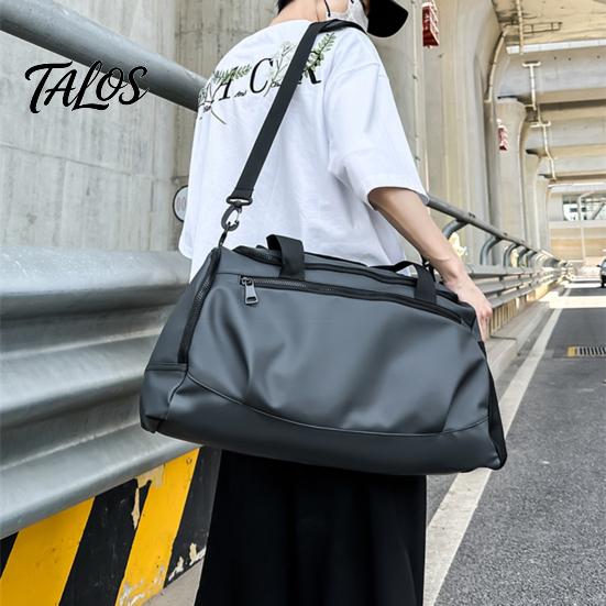 Multi-carry Sports Bag Travel with Independent Shoe Compartment Zipper Closure Large Solid Color Gym Capacity Waterproof Fitness Handbag for Men Women