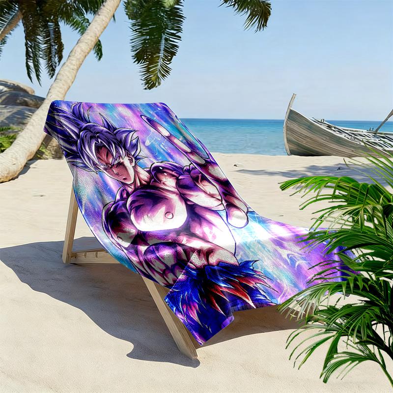 Dragon Ball Super Print Beach Towel, Large Soft Quick Dry Towel for Beach Camping Swimming