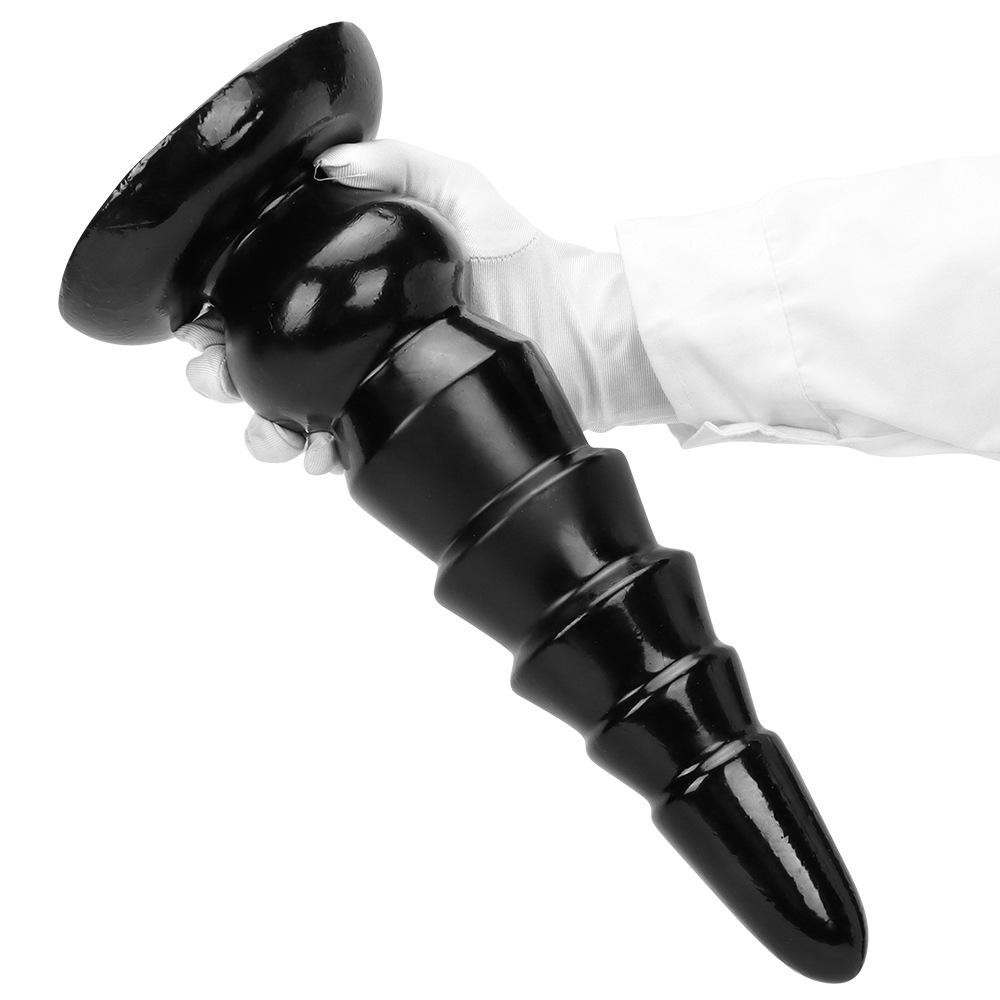 Oversized PVC Black Anal Plug with Suction Cup Sex Toys Fisting  Anal Dilator Big Dildo Slave BDSM
