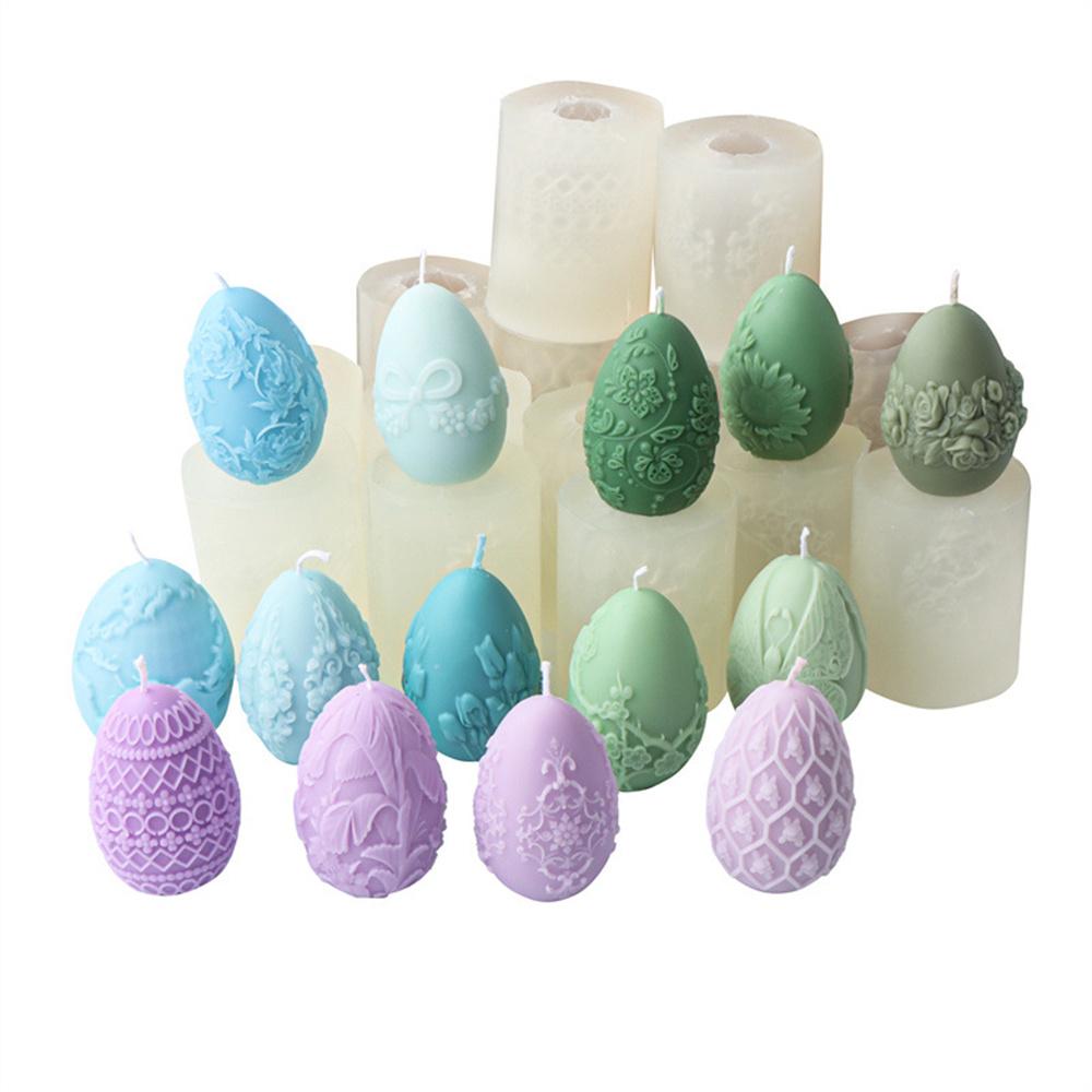 Easter Egg Flower Ball Candle Silicone Mold Handmade Chocolate Decoration Gypsum Aromatherapy Soap Resin Candle Silicone Mould