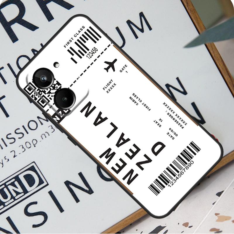 

Air Ticket USA London Paris Tokyo For Realme C67 C55 C53 C51 C35 C33 C31 C30 C25s C21Y GT Neo 6 GT5 9 10 11 12 Pro Plus Case Realme C35