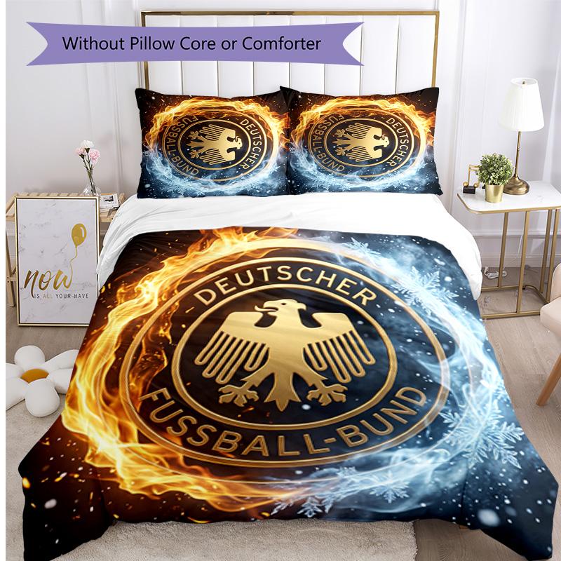 Germany Football Printed Bedding 3 Piece Set Cozy Breathable Bed Cover Set As Housewarming Holiday Gift