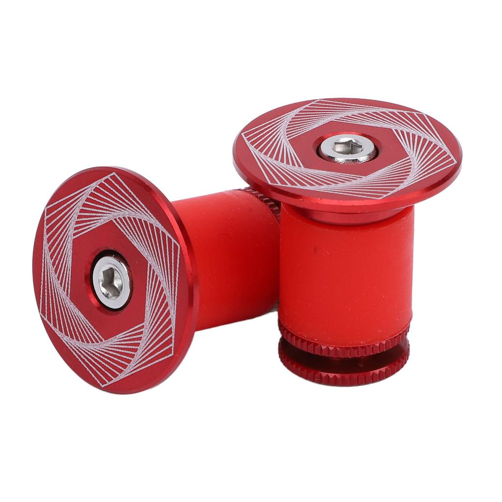 2PCS Bike Handlebar Plugs Aluminum Alloy Silicone Expanding Locking Bar End Caps Replacement for