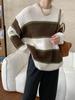 Sinan Retro Striped Loose Knit Sweater SN6772