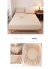 2025 Washed Flannel Solid Color Fitted Sheet: Non-Slip All-Inclusive Mattress Protector Bedspread