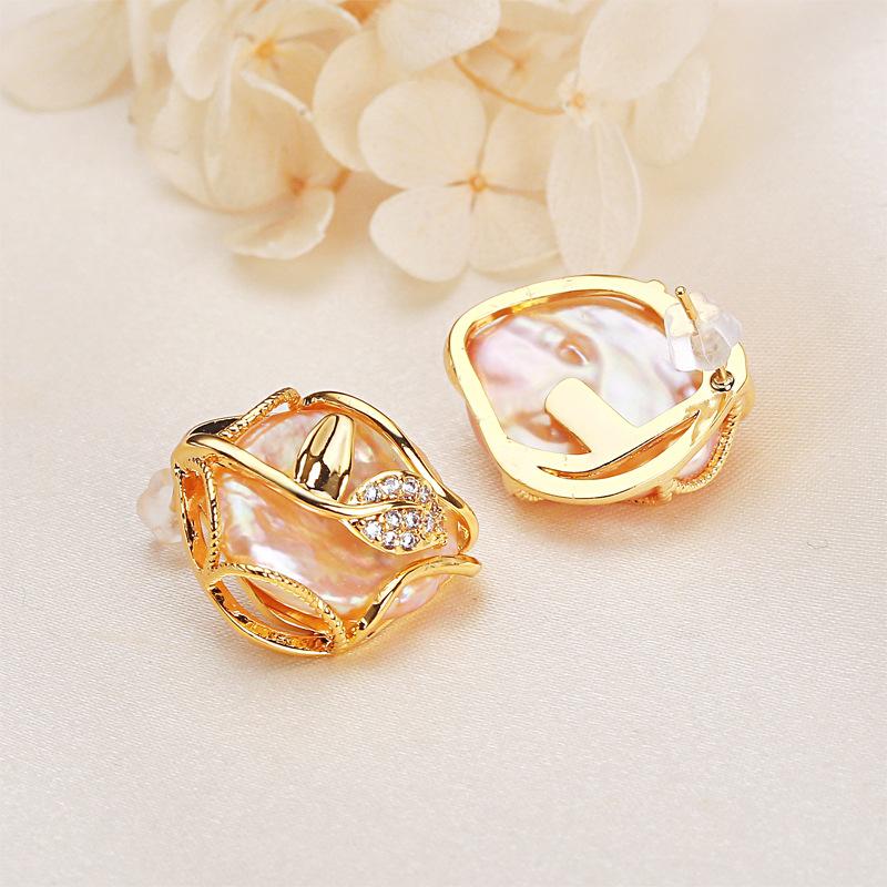 Wedding Natural Freshwater White Pearl Earrings 925 Silver Woman,Bridal Round Pearl Earrings Fine Jewelry Wife Mother Party Gift