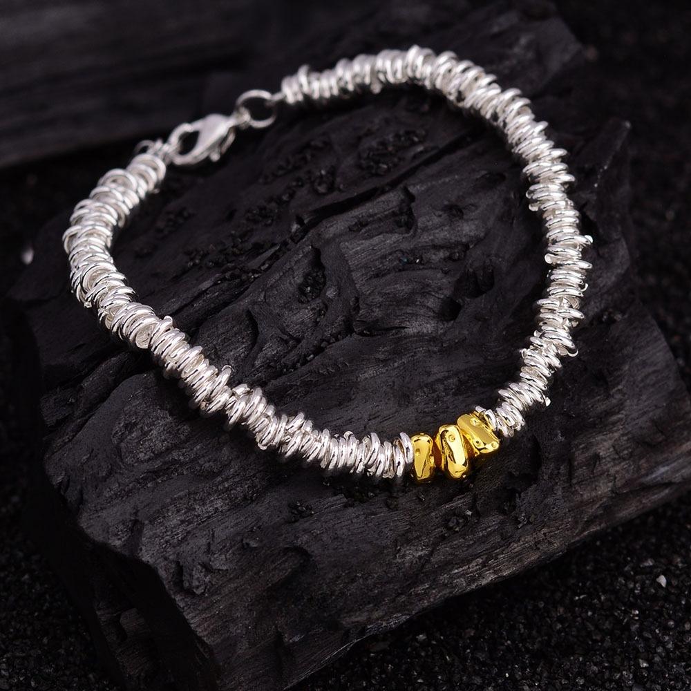 New Silver Love Adjustable Bracelet for Women Girl Elegant Vintage Geometric Lucky Punk Jewelry Bracelet Party Birthday Gifts