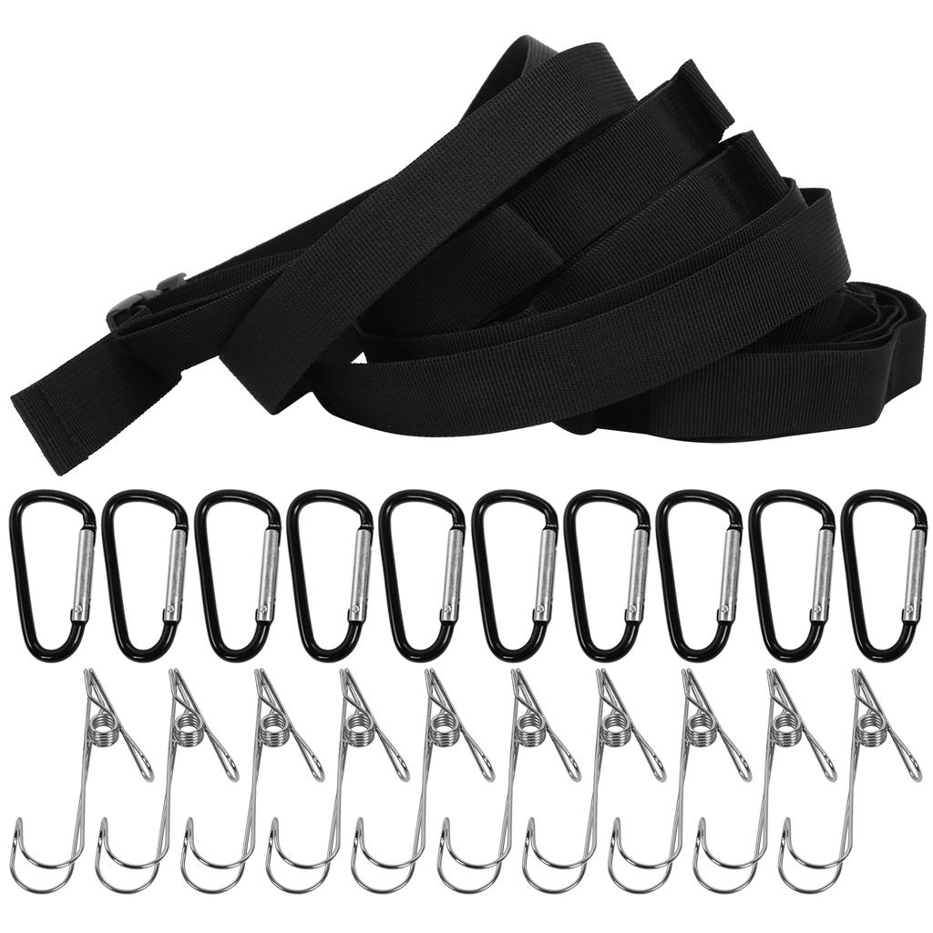 19 Rings Camping Hanging Lanyard Rope with Buckles Adjustable Outdoor Picnic Clothesline