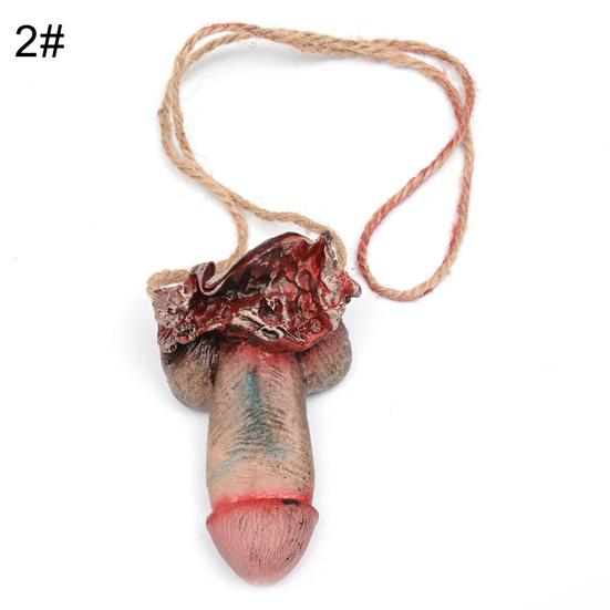 Realistic Bloody Hand Lung Body Organ Necklace Hanging Decor Halloween Props