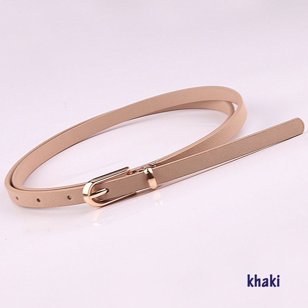 Fashion Graceful Candy Color Faux Leather Belts Adjustable Belt Dress Strap Thin Skinny Waistband