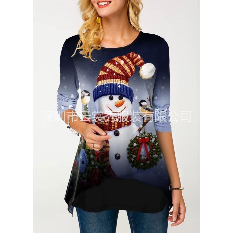 IHUASU Women's Fashion Casual Long Sleeve O-Neck Blouses & Shirts