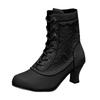 Women'S Wine Glass Heel Pointed Toe Lace Up Ankle Boots Fashionable Casual Low Top Leather Ankle Boots Women Boot Botas Mujer