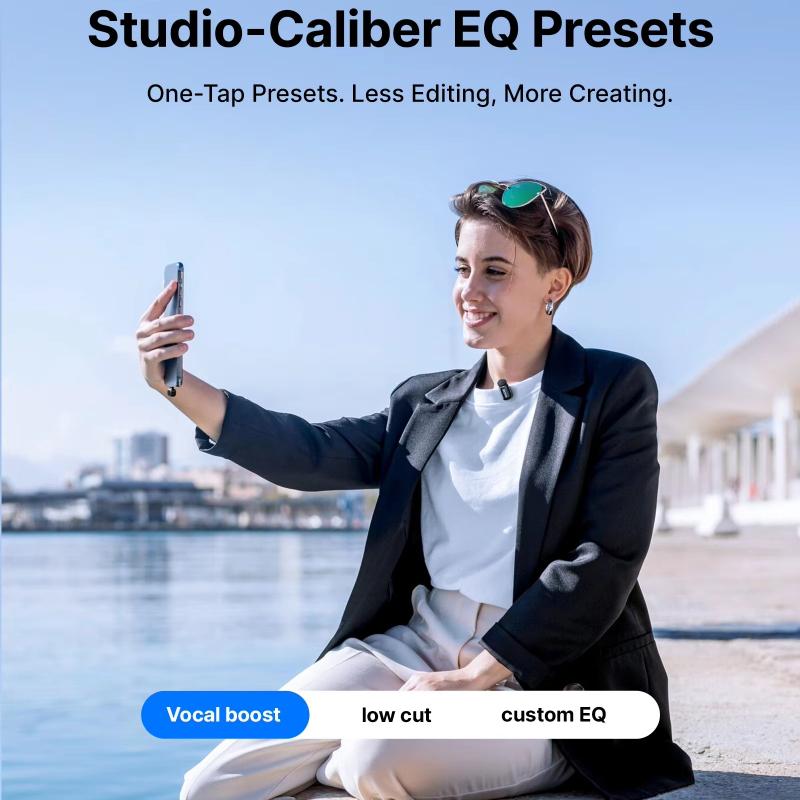 Mini 2 Wireless Lavalier Microphone for Type‑C IPhone No Case, AI Noise Cancel for Vlogging Live Stream Interview Recording Anti-interference Strong