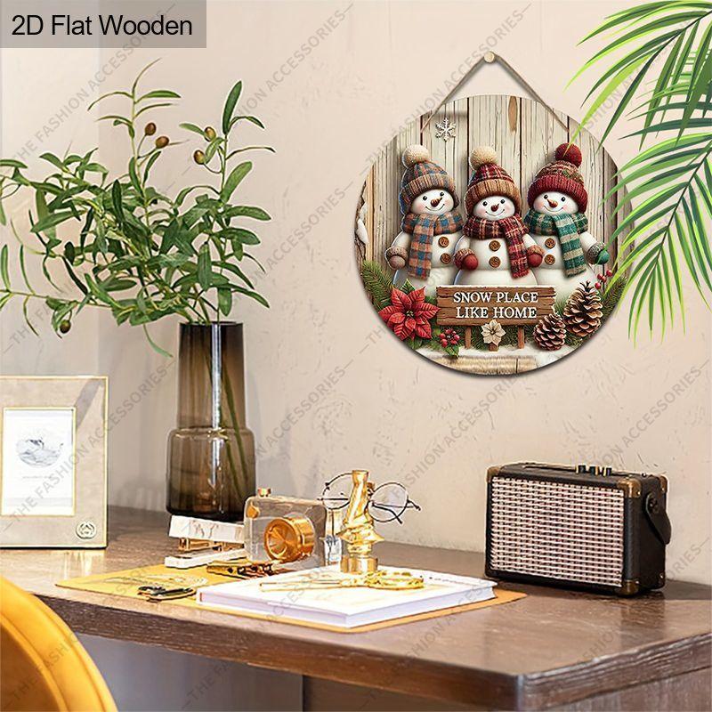 Holiday decoration pendant, decoration of home walls or doors, 2d flat wooden, Christmas decoration, gifts for friends and family