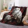 1PC Red Rose Owl Print Flannel Blanket, High Quality All Seasons, Home Decor, Warmth and Comfort, Perfect for Christmas Gifts