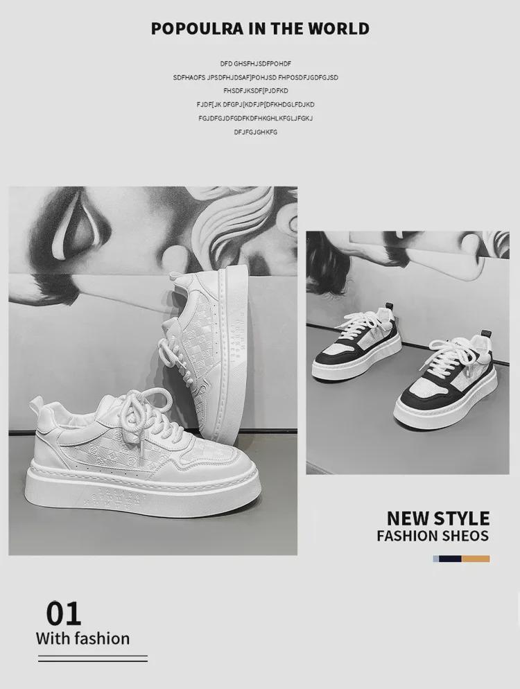 Erkek 2025 İlkbahar Kore Tarzı Nefes Alabilir Çok Yönlü Günlük Spor Ayakkabılar - Öğrenciler için Trend Yükseklik Artırıcı Spor Ayakkabılar