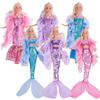 New Dress For Dolls Fashion Coat Mermaids Shinny Sequin Fish Tail Gown Lace Skirt Gown Clothes For Baby Doll Christmas Toys Gift