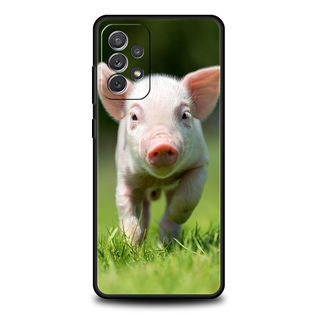 Cute little Pink Pig Phone Case for Samsung A51 A71 A21S A12 A11 A15 A25 A31 A41 A23 A33 A53 A73 A03S A05S A13 5G A35 A55 Cover