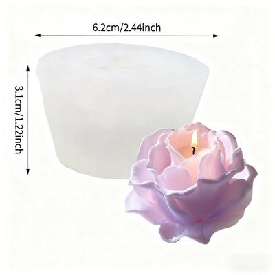 1 Piece 3D Elegant Rose Silicone Mold - Reusable Flexible Mold for Candle, Resin Art, Handmade Soap and Clay Making, Exquisitraft Enthusiasts