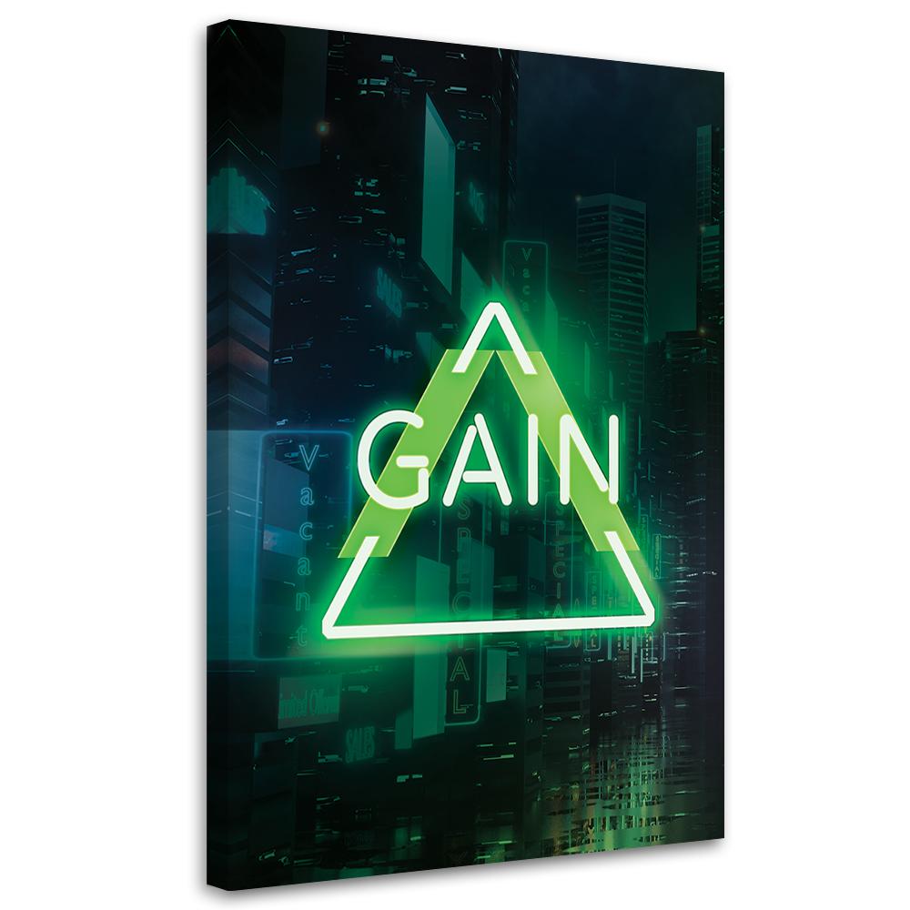 Canvas Print, Green Lettering GAIN