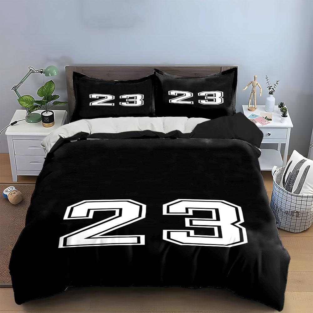 Bold White Number "23". Bedding Sets Duvet Cover Sets Duvet Covers Pillowcases(1 * Duvet Cover 2 * Pillowcases, Without Duvet Insert)