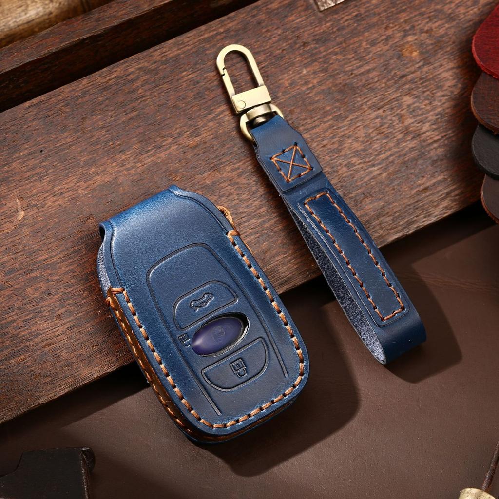 Leather Car Key Cover Keychain Holder Case Protector for Subaru Legacy Impreza Forester Xv Trezia BRZ Wrx Levorg Outback Remote
