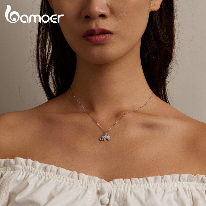 925 Sterling Silver Gold Guardian Crystal Delicate Baby Elephant Necklace For Women Child Choker Fine Jewelry Collar