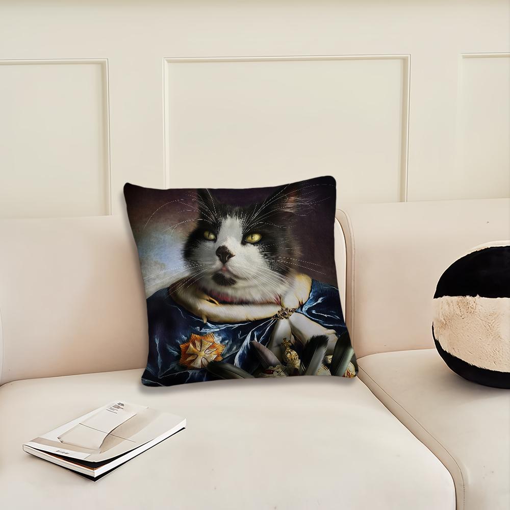 Portrait of the Palace Cat Cushion Cover Pillow Cover Decoration Room Home Sofa Living Office Car Nordic Simplicity