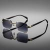 Women'S Personalized Uv Protection Glasses Trend Rimless Fashion Sunglasses Men'S Trimmed Sunglasses