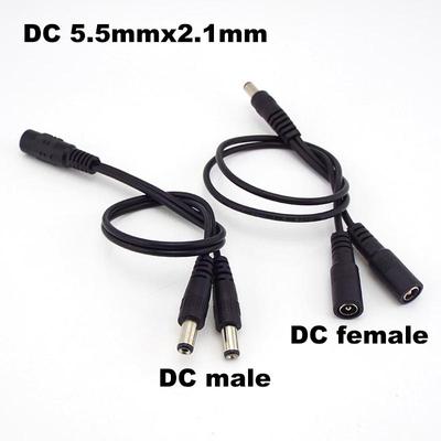 2 Way DC Power Adapter Cable 5.5mmx2.1mm 1 Male To 2 Female 2 Male Splitter Connector Plug Extension for CCTV LED Strip Light