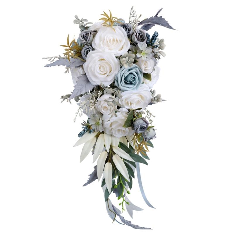 Свадебные букеты с лентой, Искусственные свадебные букеты для свадебных украшений, Церемонии, Юбилея, Дня Святого Валентина 1