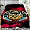 1PZ Coperta Morbida in Flanella Stampata Manchester City F.C. Plaid per Camera da Letto Adulto Salotto Divano Campeggio Viaggio Regali per Fan Regali di Natale