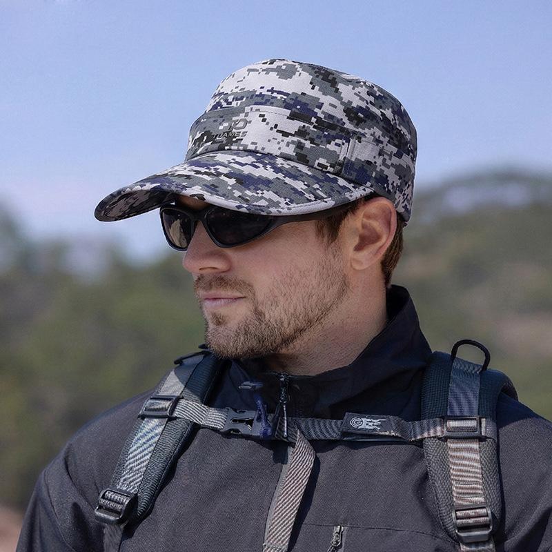 Spring Summer Empty Top Sunscreen Hat Outdoor Camouflage Large Cornice Two-Wear Sunshade Hat Men's Fishing Baseball Cap