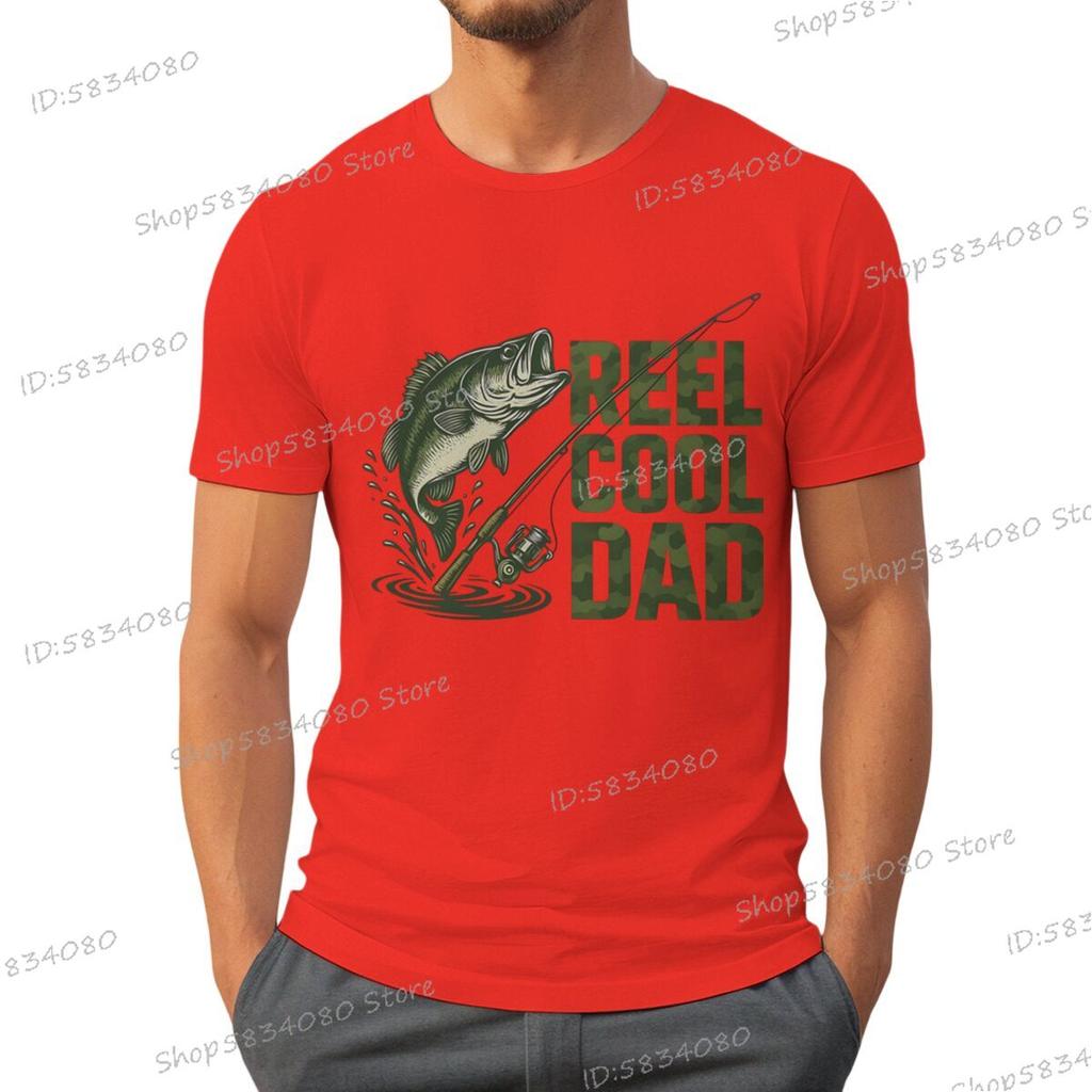 Reel Cool Dad Graphic T Shirts For Unisex Trendy Dad Design Summer Clothes Fishing Life Funny Shirts Unisex Fishing Lovers Tiedye Top