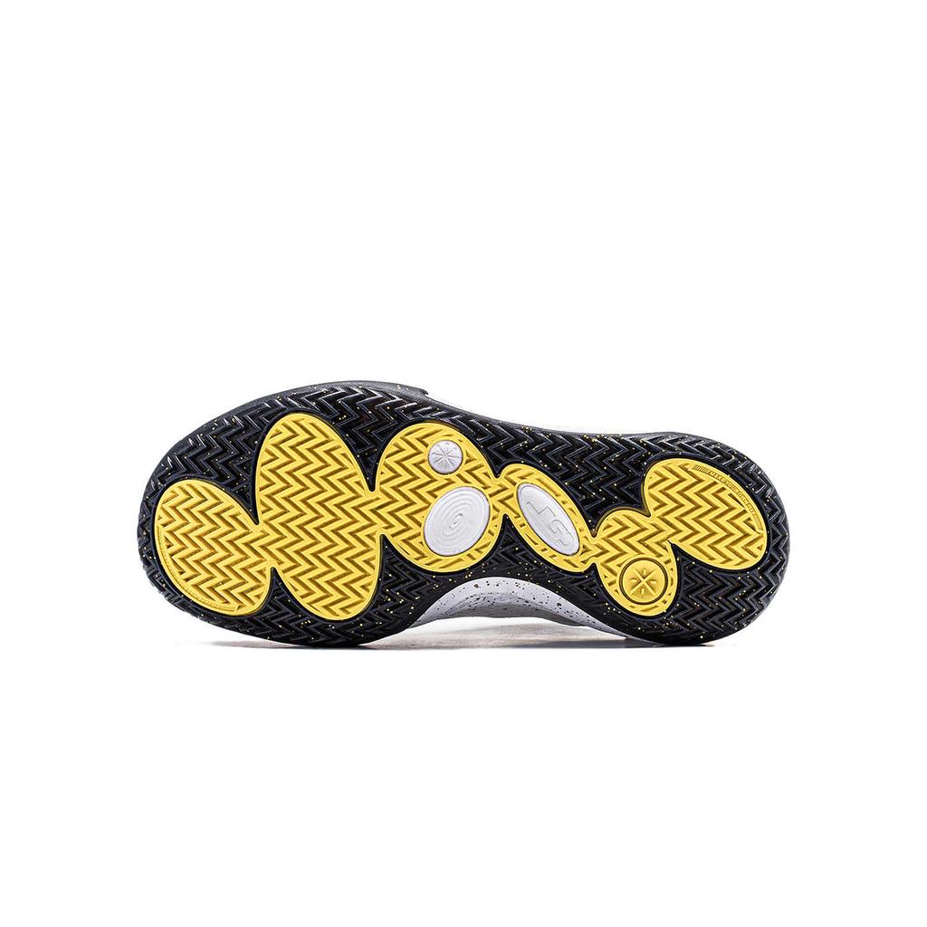 Li Ning Kids All City 11 Non-Slip Shock Absorbing Wear-Resistant Rebound Low-Top Basketball Shoes Men Basketball Shoes White Gold YKBU138-13