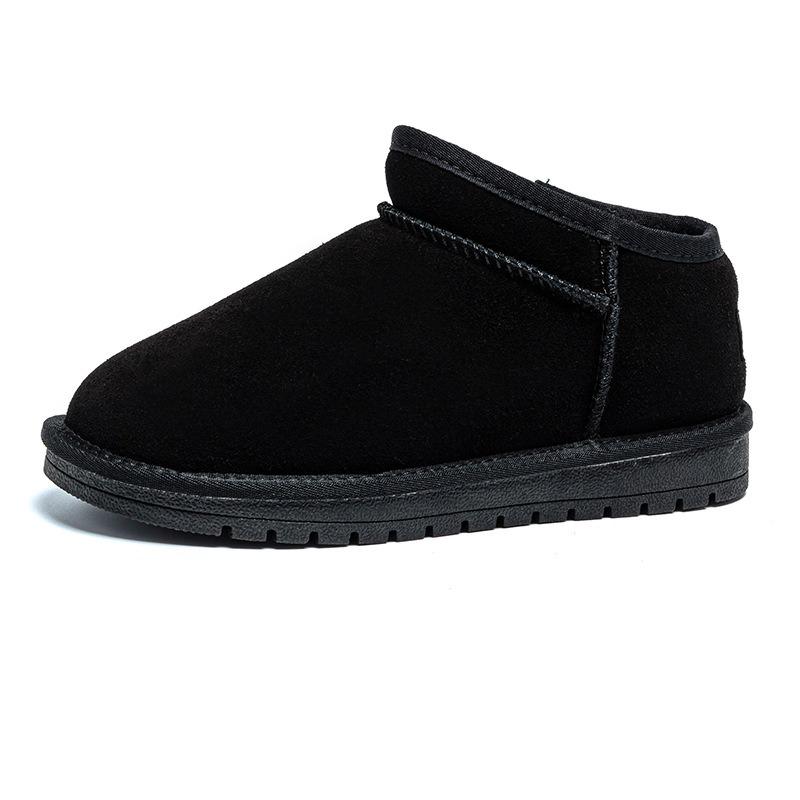 

Snow boots men s winter warm velvet thickened leather non-slip waterproof short boots cotton shoes bread shoes 35