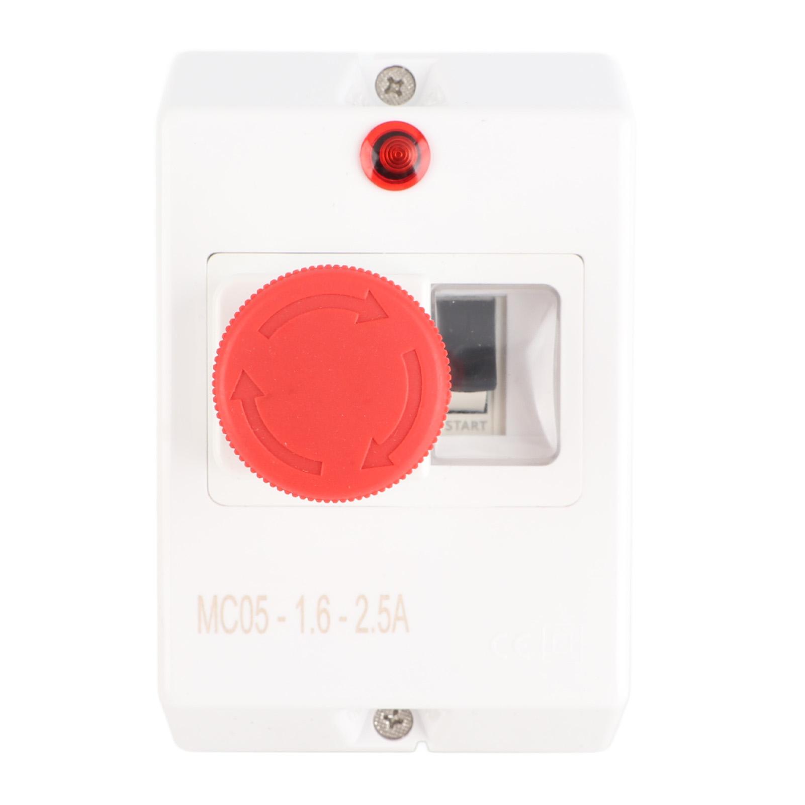 

Waterproof Motor Protector Circuit Breaker with Emergency Stop Knob and Signal Lamp 1.62.5A