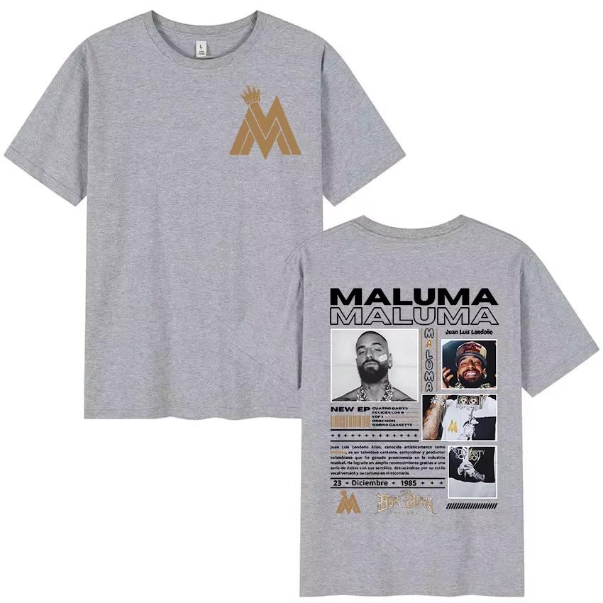 Rapper MALUMA Tour 2026 Grafik T-Shirt Unisex Damen Retro Mode Kurzarm T-Shirt Unisex Hip Hop Oversized T-Shirts Streetwear
