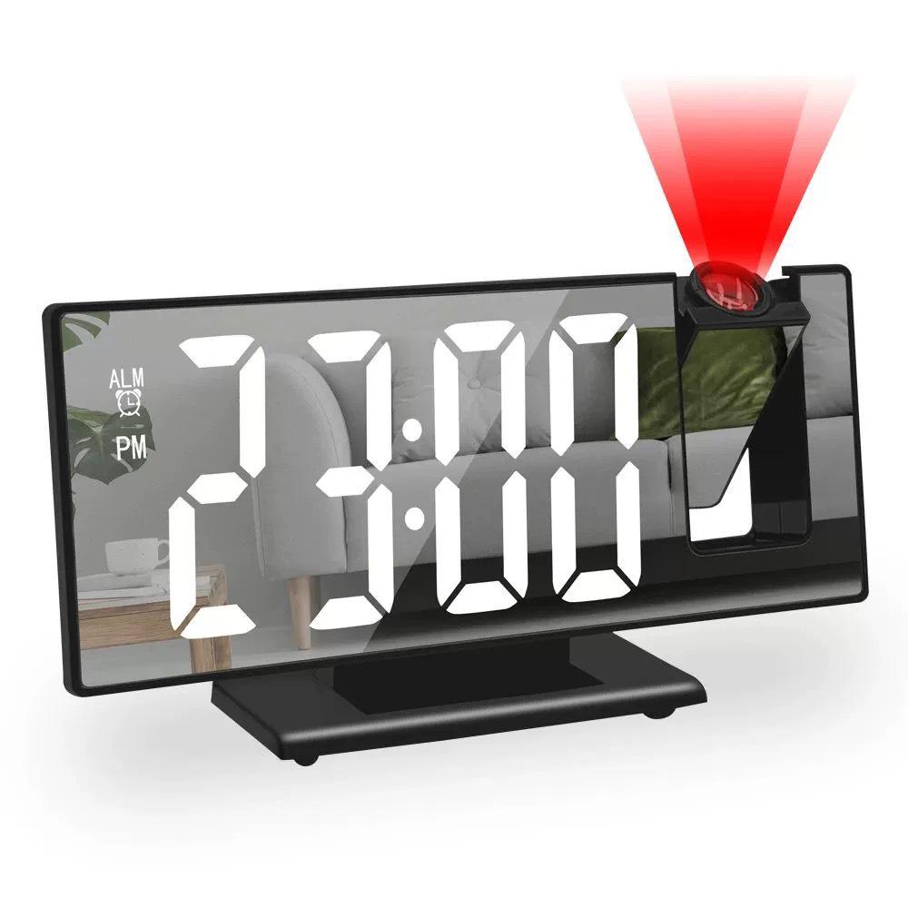 2026 Modern Minimalist LED Mirror Projection Clock with Temperature Display