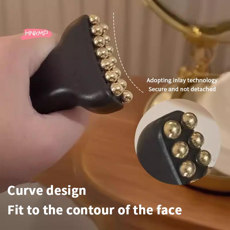 Traditional Brass Meridian Brush Face Massager for Puffiness Reduction Lifting Tightening Eye & Body Spa Facial Beauty Tool