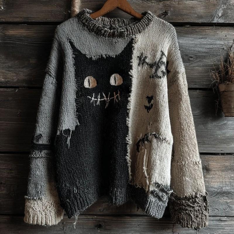 Halloween 3D Digital Print Womens Loose Fit Crew Neck Sweatshirt Soft Comfortable Casual Streetwear