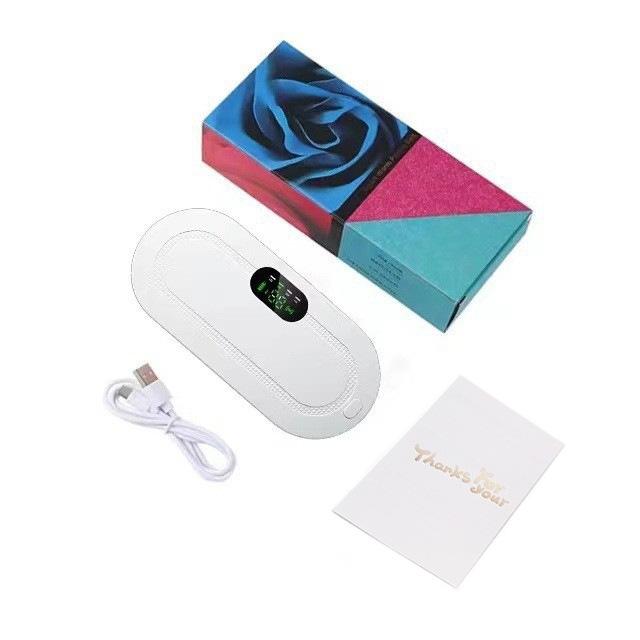 Curea Încălzită pentru Ameliorarea Durerilor Menstruale – Pad de Încălzire Wireless cu Afișaj Digital și Masaj cu Vibrații, Ameliorator Reîncărcabil pentru Crampe Menstruale pentru Femei