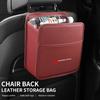 Car Logo Seat Back Storage Leather Multifunction Hanging Box Accessories For Mitsubishi Lancer ASX Pajero Mirage Attrage Xpander