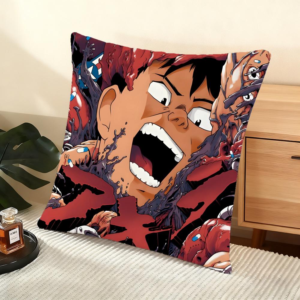 Cushion Cover Silky Short Plush Home Sofa Cushion Cover - Invisible Zipper Home Decoration Akira Anime