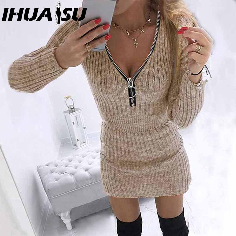 

IHUASU S-5XL Осенне-зимние женские юбки с запахом, трикотажное платье с длинным рукавом, талия на молнии, бедра XXXXXL хаки